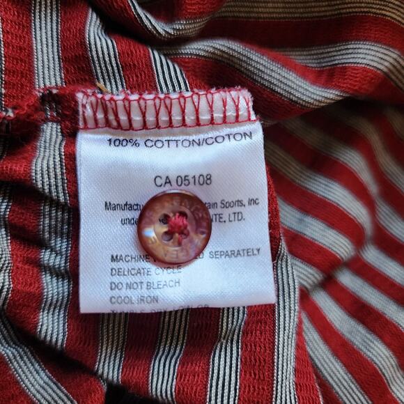 Descente International Collection Golf Polo Mens Size XL Red Gray Striped Vtg - Picture 7 of 8